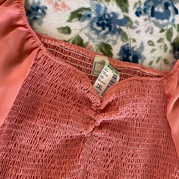 NWT Chiffon cinched Blouse - Picture 2 of 3